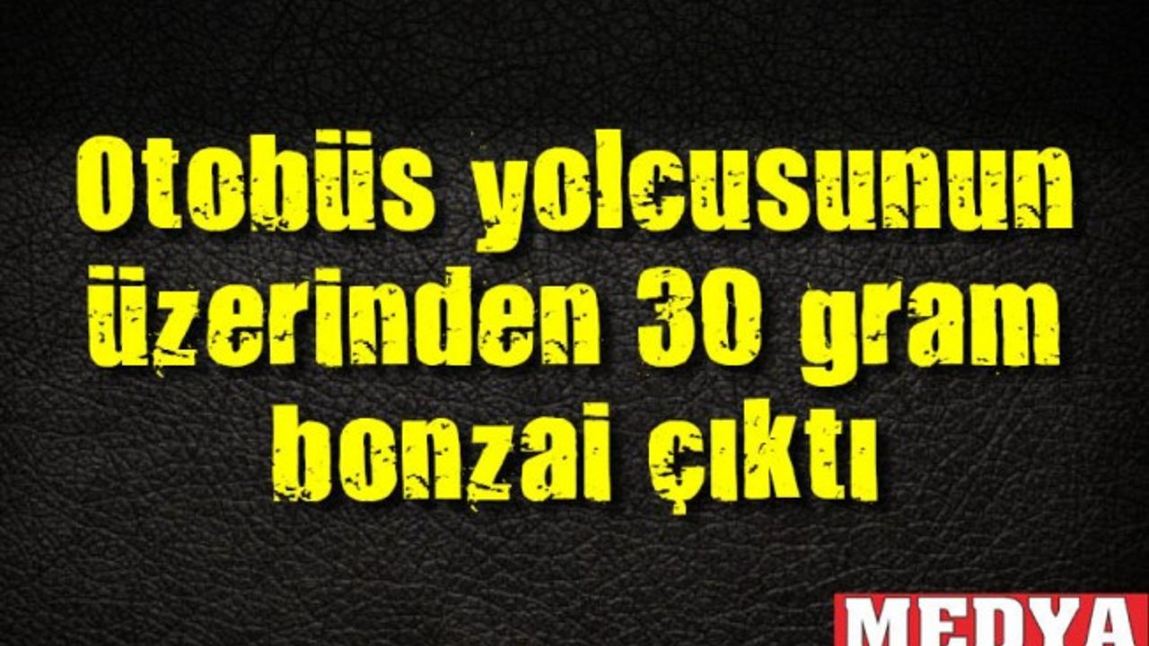 Otobüs yolcusunun üzerinden 30 gram bonzai çıktı