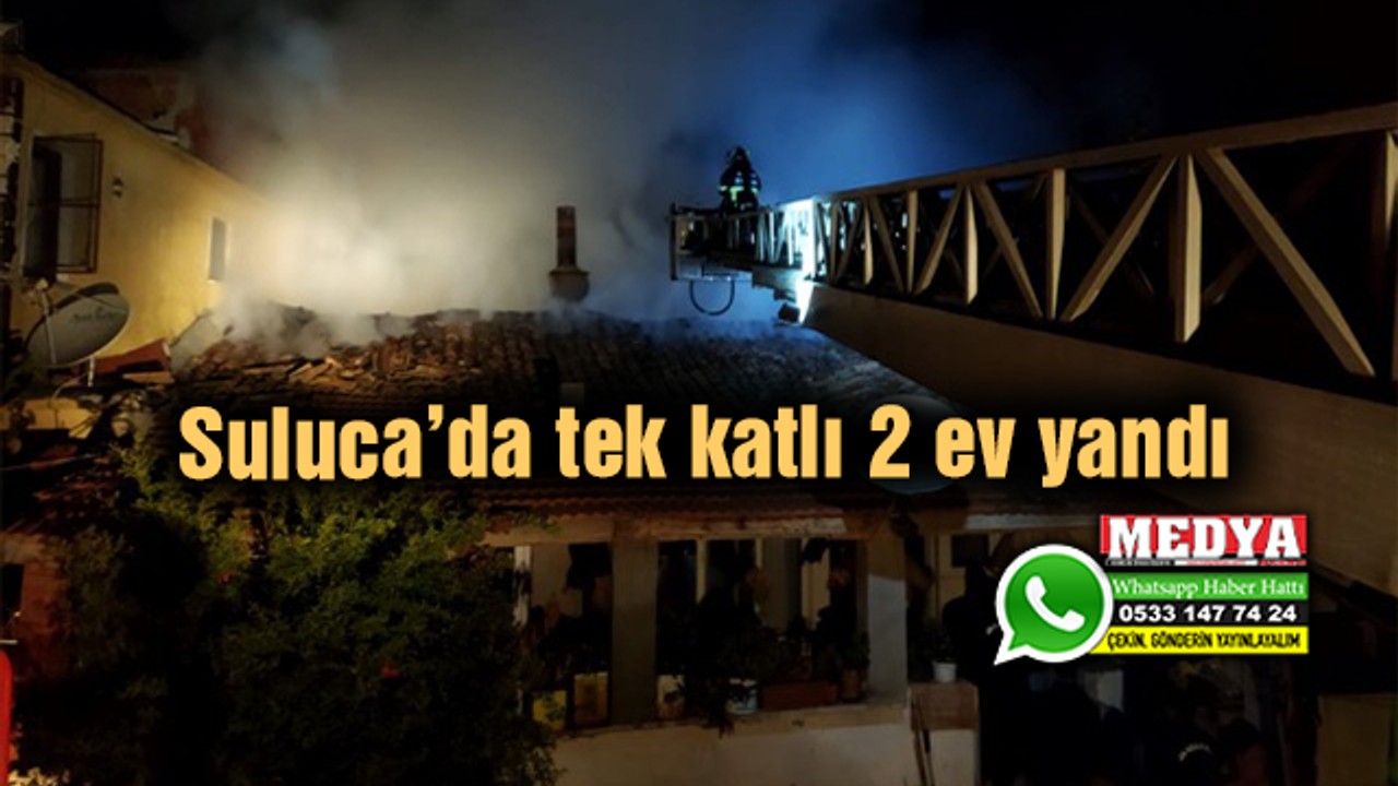 Keşan'ın Suluca Köyünde tek katlı 2 ev yandı