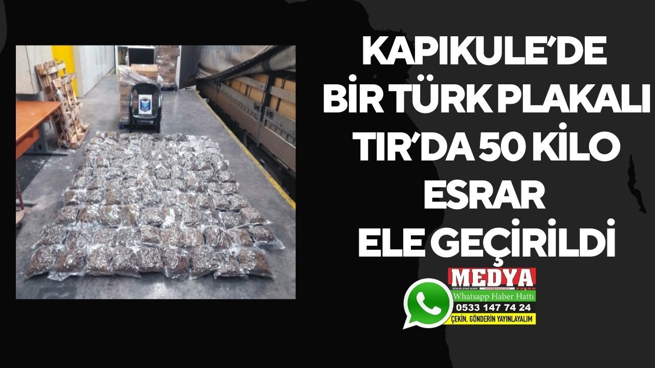 Kapıkule’de bir Türk Plakalı TIR’da 50 Kilo esrar ele geçirildi