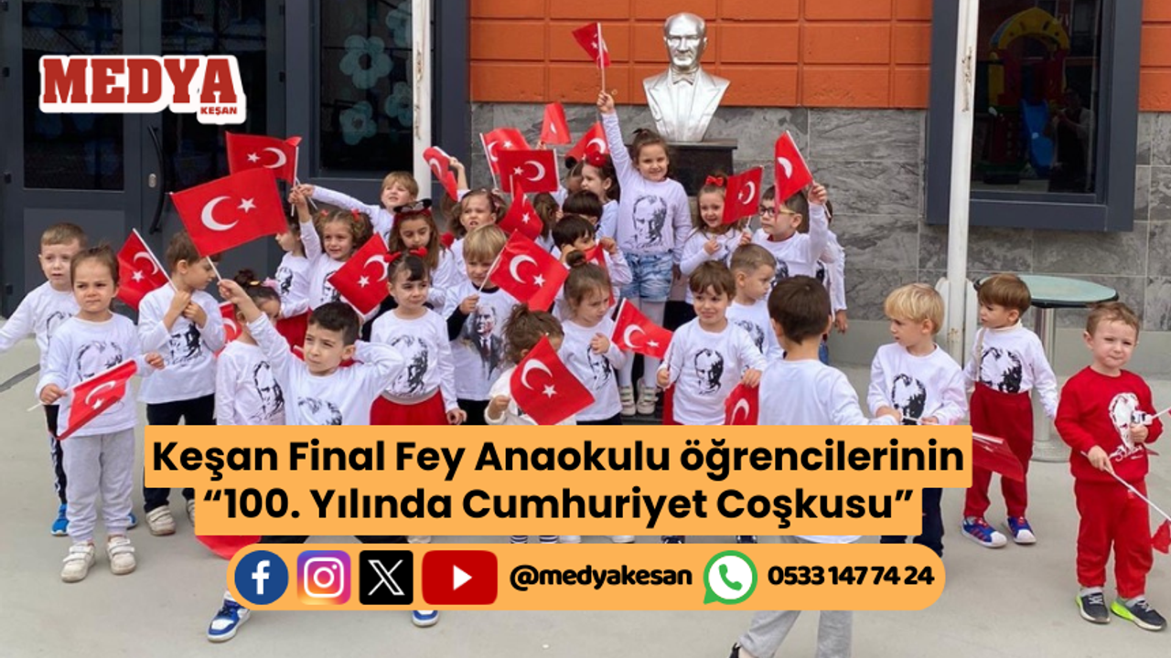 Keşan Final Fey Anaokulu öğrencilerinin “100. Yılında Cumhuriyet Coşkusu”