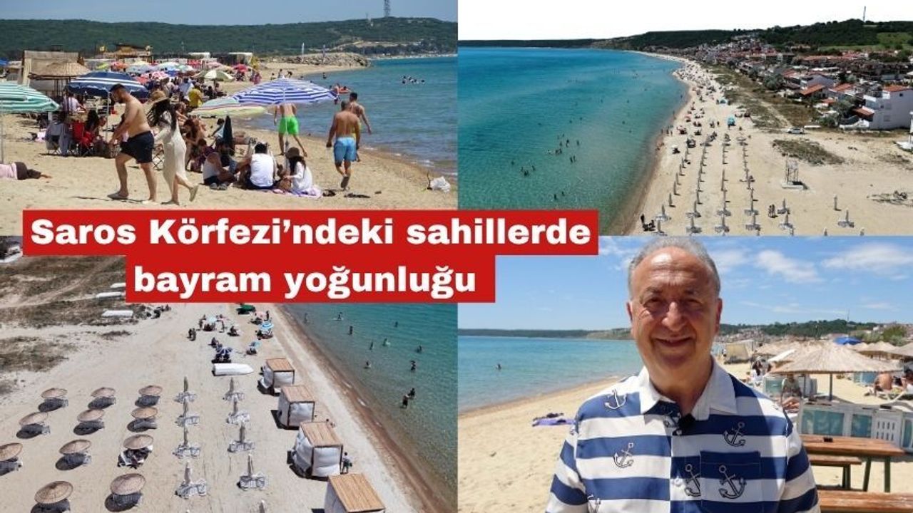 Saros Körfezi’ndeki sahillerde bayram yoğunluğu