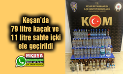 Keşan’da 79 litre kaçak ve 11 litre sahte içki ele geçirildi