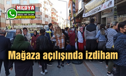 Mağaza açılışında izdiham