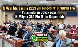 İl Özel İdaresi'nin 2023 yılı bütçesi 310 milyon lira