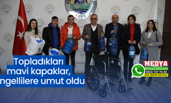 Topladıkları mavi kapaklar, engellilere umut oldu