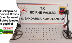 Uzunköprü’de, Roma ve Bizans dönemlerine ait 75 sikke ile obje ele geçirildi