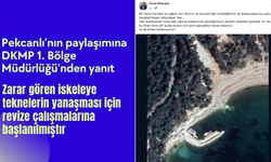 Pekcanlı’nın paylaşımına DKMP 1. Bölge Müdürlüğü’nden yanıt