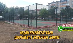 Keşan Belediyesi’nden Çamlıkent’e basketbol sahası