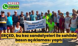 ERÇED, bu kez sandalyeleri ile sahilde basın açıklaması yaptı