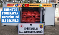 Edirne'de 1 ton kaçak kum midyesi ele geçirildi