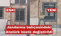 Jandarma bahçesindeki Atatürk büstü değiştirildi