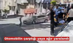 Otomobilin çarptığı yaya ağır yaralandı; kaza kamerada