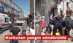 Keşan çarşı merkezindeki korkutan yangın söndürüldü