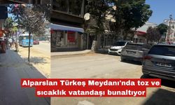 Alparslan Türkeş Meydanı'nda toz ve sıcaklık vatandaşı bunaltıyor