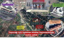 Taşocağı için toplanan imzalar Kaymakamlığa teslim edildi