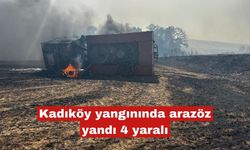 Kadıköy'deki yangında arazöz yandı 4 işçi yaralandı