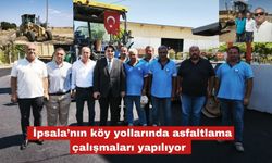 İpsala’nın köy yollarında asfaltlama çalışmaları yapılıyor