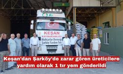 Keşan’dan Şarköy’e  yardım olarak 1 tır yem gönderildi
