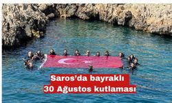 30 Ağustos’u Saros’a bayrakla dalarak kutladılar