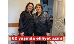 62 yaşında ehliyet azmi şaşırttı