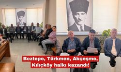 Boztepe, Türkmen, Akçeşme,  Kılıçköy halkı kazandı!