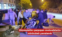Otomobille çarpışan motosikletin sürücüsü yaralandı