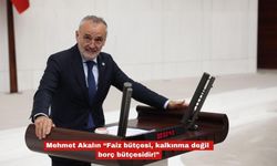 Akalın “Faiz bütçesi, kalkınma değil borç bütçesidir!”