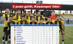 Keşanspor’un 3 puanı geldi, liderliğe yükseldi