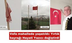 Vefa mahallede yaşatıldı: Yırtık bayrağı vatandaş değiştirdi
