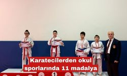 Karatecilerden okul sporlarında 11 madalya