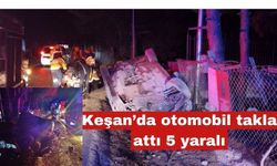 Keşan’da otomobil takla attı 5 yaralı