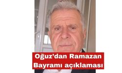Namık Kemal Oğuz'dan bayram açıklaması