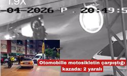 Otomobille motosikletin çarpıştığı kazada: 2 yaralı