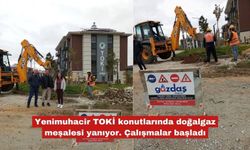 Yenimuhacir TOKİ konutlarında doğalgaz meşalesi yanıyor