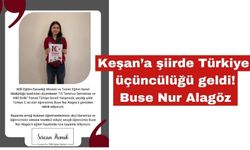 Keşan’a şiirde Türkiye üçüncülüğü geldi!