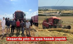 Keşan’da yılın ilk arpa hasadı yapıldı
