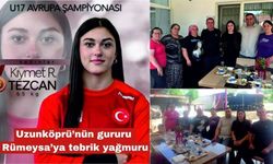Uzunköprü’nün gururu Rümeysa’ya tebrik yağmuru