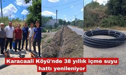 Karacaali Köyü'nde 38 yıllık içme suyu hattı yenileniyor