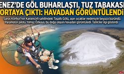 Enez’de gölün suyu buharlaştı, tuz tabakası ortaya çıktı