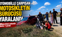 Otomobille çarpışan motosikletin sürücüsü yaralandı