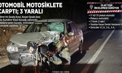 Otomobil motosiklete çarptı: 3 yaralı