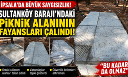 Sultanköy Barajı'ndaki piknik alanının fayansları çalındı!