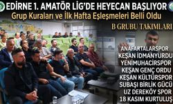 Edirne 1. Amatör Lig 8 Kasım'da başlayacak
