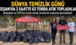 'Dünya Temizlik Günü'nde 2 saatte 63 torba atık topladılar