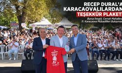 Recep Dural'a Karacaovalılardan teşekkür plaketi