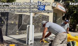 Yusuf Çapraz Anadolu Lisesi’nin Atatürk büstü yenileniyor