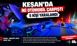 Keşan’da 2 otomobil çarpıştı; 5 yaralı