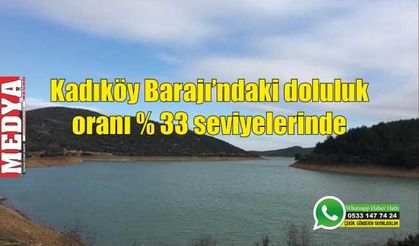 Kadıköy Barajı’ndaki doluluk oranı % 33 seviyelerinde