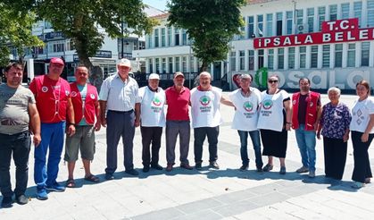 Tüm Emeklilerin Sendikası Keşan Temsilciği’nden İpsala’da grevdeki belediye işçilerine ziyaret