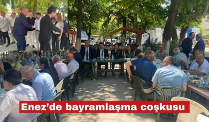 Enez’de protokol ile bayram coşkusu yaşandı